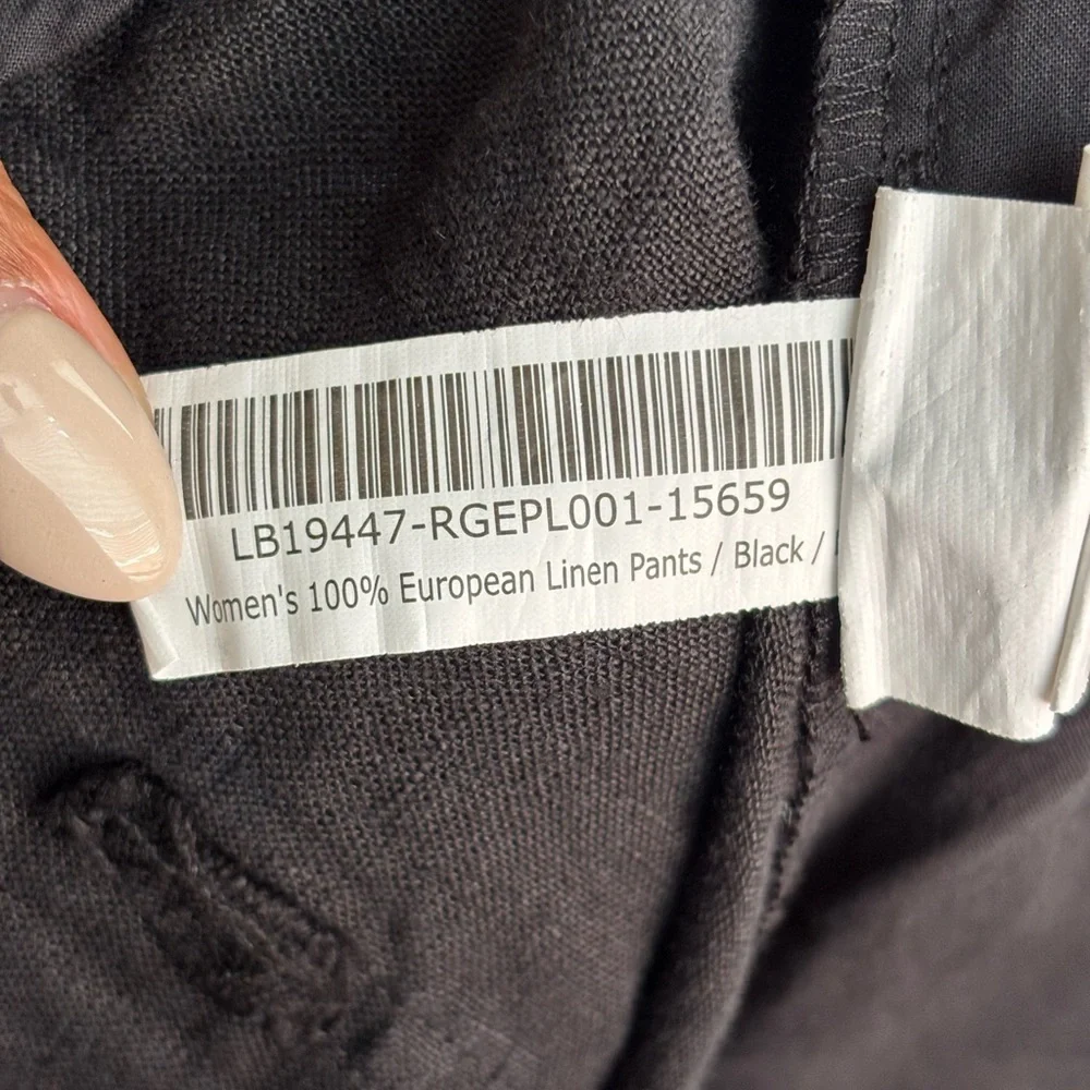 Quince 100% European Linen Pants Women’s Size L Black Relaxed - Picture 10 of 10